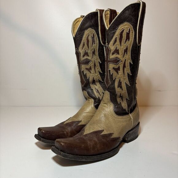 Old Gringo Nevada Overlay Brown Cowgirl Boots Women’s Size 7 B Leather Western - Picture 1 of 13